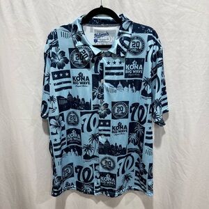 Washington Nationals Kona Big Wave Hawaiian Shirt Aloha MLB Button Up L Baseball